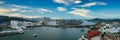 View on Keppel Harbour and the city skyline from Singapore cable car