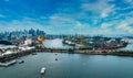 View on Keppel Harbour and the city skyline from Singapore cable car