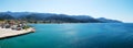 The view on Keramoti from ferry Royalty Free Stock Photo