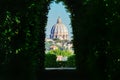 View through the keyhole. Aventine hill Royalty Free Stock Photo