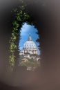 View through the keyhole. Aventine hill Royalty Free Stock Photo