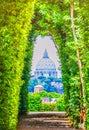 View through keyhole of maltese knights portal with saint peters basilica at the end...IMAGE