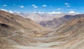 View from Khardung La pass to Karakoram range Royalty Free Stock Photo