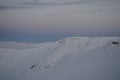 The Khibiny peaks lighted by the sun winter background