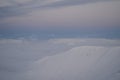 The Khibiny peaks lighted by the sun winter background