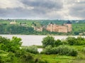 View Khotyn fortress from left bank of Dniester river, Ukraine Royalty Free Stock Photo