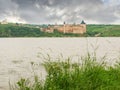 View Khotyn fortress from opposite bank of Dniester river, Ukraine Royalty Free Stock Photo