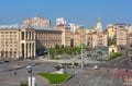 KIEV, UKRAINE - APRIL 14, 2016: View on Khreschatik road and Independence square in Kiev,Ukraine Royalty Free Stock Photo