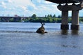 View of Kiev from the middle of the Dnieper River.