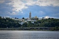 View of Kiev from the middle of the Dnieper River.