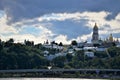 View of Kiev from the middle of the Dnieper River.