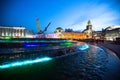 View of Kievskiy railway station at night in June 14, 2012 in Moscow, Russia.