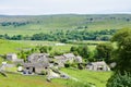 View of Kilnsey Village from Cool Scar, Kilnsey, Yorkshire Dales, England, UK