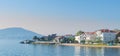 View of Kinaliada island from the Sea of Marmara near Istanbul with summer houses, Turkey