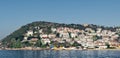 View of Kinaliada island from the sea with summer houses from the Sea of Marmara near Istanbul, Turkey