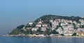 View of Kinaliada island from the sea with summer houses from the Sea of Marmara near Istanbul, Turkey