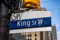 View of King Street West sign in Toronto Royalty Free Stock Photo