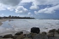 View of Kings beach on a cloudy stormy day Royalty Free Stock Photo