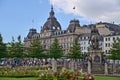 View from the Kings New square on the bronze equestrian statue of Christian V and the Magasin du Nord