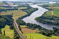 View from Kinnoull Hill of River Tayl - Perth - Scotland Royalty Free Stock Photo