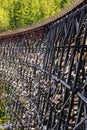 View of Kinsol Trestle wooden railroad bridge in Vancouver Island, BC Canada Royalty Free Stock Photo