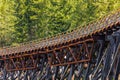 View of Kinsol Trestle wooden railroad bridge in Vancouver Island, BC Canada Royalty Free Stock Photo