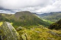 View of Kirk Fell in the English Lake District, from the top of Dore Head screes on Yewbarrow peak