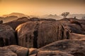 View of Kishkinda, Anjanadri Hill, Monkey Temple Anjaneya Parvat, Hampi, Karnataka, India Royalty Free Stock Photo