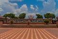 A view of kishor kumar memorial at khandwa, madhya pradesh, india. beautiful blue sky with cloud