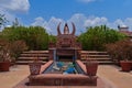 A view of kishor kumar memorial at khandwa, madhya pradesh, india. beautiful blue sky with cloud