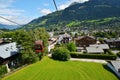 View of the Kitzbuhel town seen from cable car