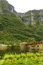 Kjelfossen waterfalls view Gudvangen Norway