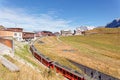 View of Kleine Scheidegg trainstation from train Royalty Free Stock Photo