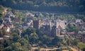 view on klopp castle in bingen from niederwald monument near ruedesheim Royalty Free Stock Photo