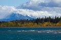 View of Kluane Lake and snow capped St. Elias mountains