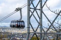 A view of Koblenz, Germany, from the Ehrenbreitstein castle. The cable car line connects the German corner with the