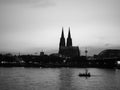 View of Koeln, black and white Royalty Free Stock Photo