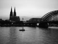 View of Koeln, black and white Royalty Free Stock Photo