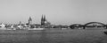 View of Koeln city centre, black and white Royalty Free Stock Photo
