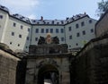 View on Koenigstein fortress with beautiful gate Royalty Free Stock Photo