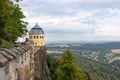 View from Koenigstein Fortress on the landscape of Saxon Switzerland. Saxony. Germany Royalty Free Stock Photo