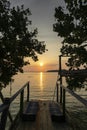 View from Koh Ta Kiev island in cambodia at sunset