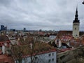 View from Kohtuotsa platform to Saint Nicholas` church Tallinn Royalty Free Stock Photo