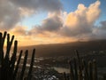 View from Koko Crater during Sunset in Winter on Oahu Island, Hawaii. Royalty Free Stock Photo