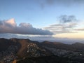 View from Koko Crater during Sunset in Winter on Oahu Island, Hawaii. Royalty Free Stock Photo