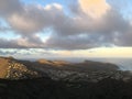 View from Koko Crater during Sunset in Winter on Oahu Island, Hawaii. Royalty Free Stock Photo