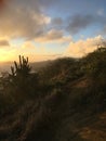 View from Koko Crater during Sunset in Winter on Oahu Island, Hawaii. Royalty Free Stock Photo