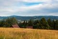 View from Komorovsky grun hill in Jablunkovske mezihori mountains in easternmost part of Czech republic