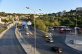 View of Konak Tunnel in Izmir, with street traffic, cars, Royalty Free Stock Photo