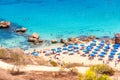 View of Konnos Bay beach near Protaras, Ayia Napa. Famagusta Dis Royalty Free Stock Photo